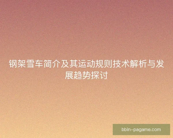 钢架雪车简介及其运动规则技术解析与发展趋势探讨